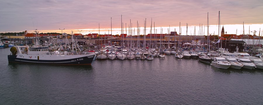 Et aftenbillede fra Skagen Havn