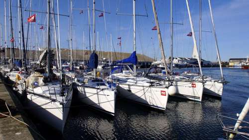 Frederikshavn Kommune - Lystbåde ved den gamle auktionshal i Skagen